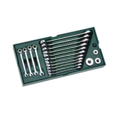 SATA 09925 19 Pc. Metric Double Ratcheting Wrench Tray Set